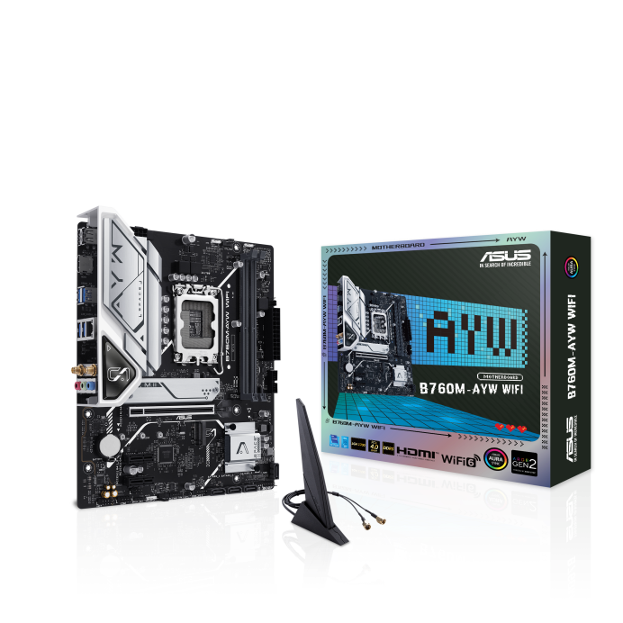 ASUS B760M-AYW WIFI DDR5,LGA 1700 mATX Motherboard