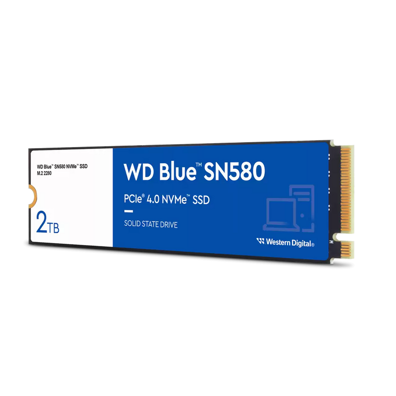 WD 2TB Blue SN580 WDBWMY0020BBL M.2 2280 PCIe Gen4 x4 SSD (WDS200T3B0E)