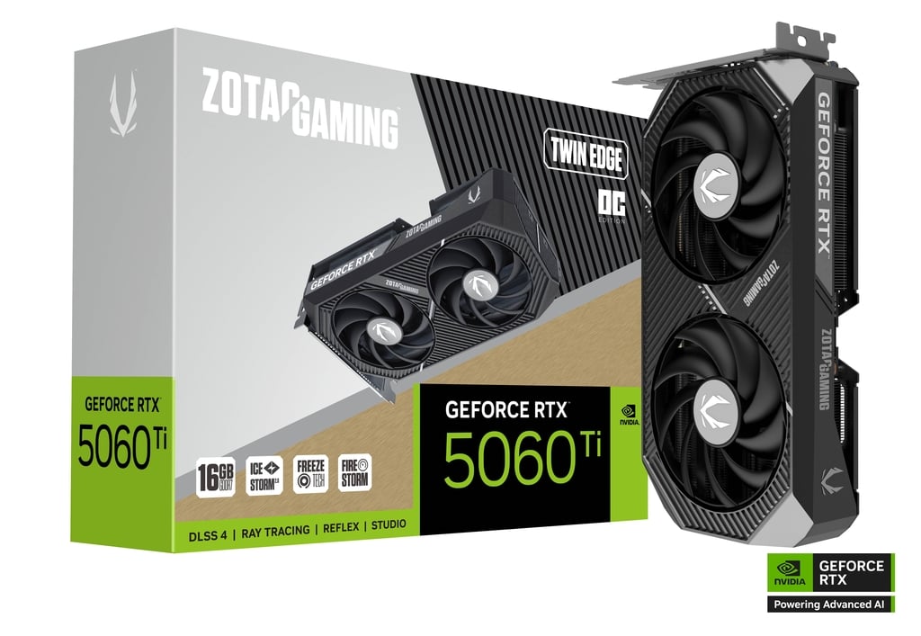 ZOTAC GeForce RTX 5060 Ti Twin Edge OC 16GB GDDR7 ZT-B50620H-10M
