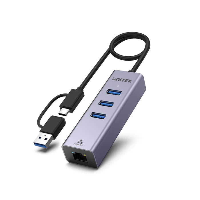Unitek 4-in-1 USB 3.0 Ethernet Interface Hub (USB-A port) (Y-3088B)