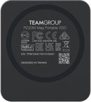 TEAMGROUP 2TB PD20M USB 3.2 Gen2 x2 Type-C 磁吸外接式固態硬碟 TPSEG2002T0C108 (HD-PD20M2T)