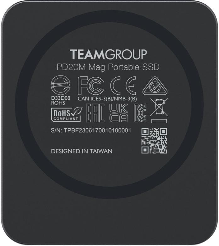 TEAMGROUP 1TB PD20M USB 3.2 Gen2 x2 Type-C 磁吸外接式固態硬碟 TPSEG2001T0C108 (HD-PD20M1T)