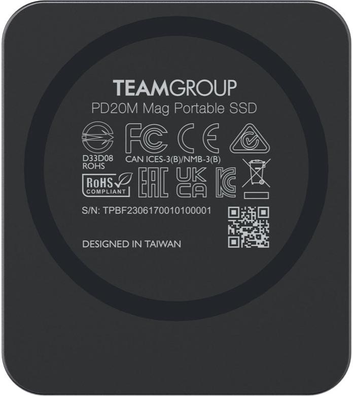 TEAMGROUP 1TB PD20M USB 3.2 Gen2 x2 Type-C Magnetic External Solid State Drive TPSEG2001T0C108 