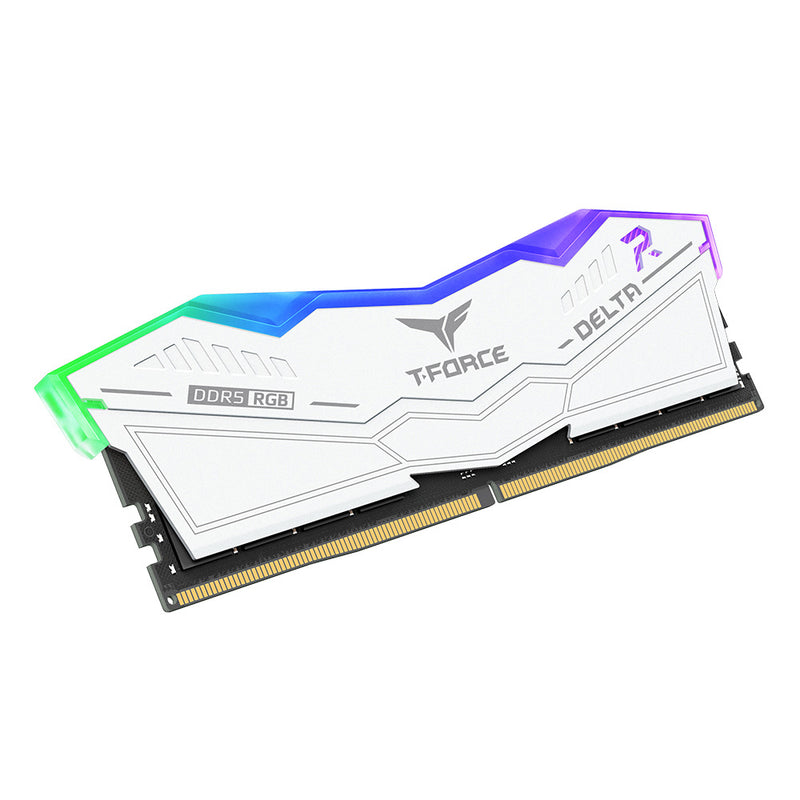 TEAMGROUP 64GB Kit (2x32GB) T-Force Delta RGB D5 White 白色 DDR5 6000MHz CL28 Memory FF4D564G6000HC38GDC01 (RM-DR5B64W)