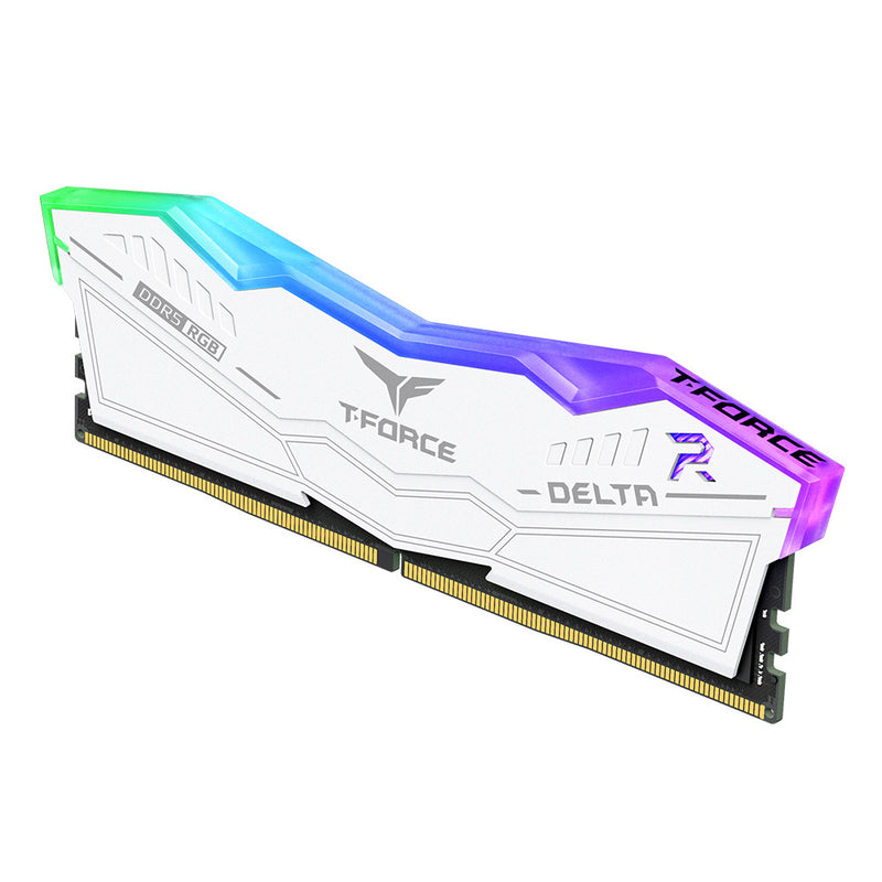 TEAMGROUP 64GB Kit (2x32GB) T-Force Delta RGB D5 White 白色 DDR5 6000MHz CL28 Memory FF4D564G6000HC38GDC01 (RM-DR5B64W)