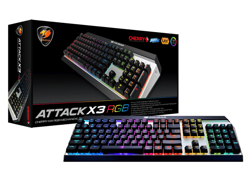 Cougar Attack X3 RGB-RD - Cherry MX Mechanical Switch  (Red Switch) 背光紅軸機械式鍵盤 (黑色)