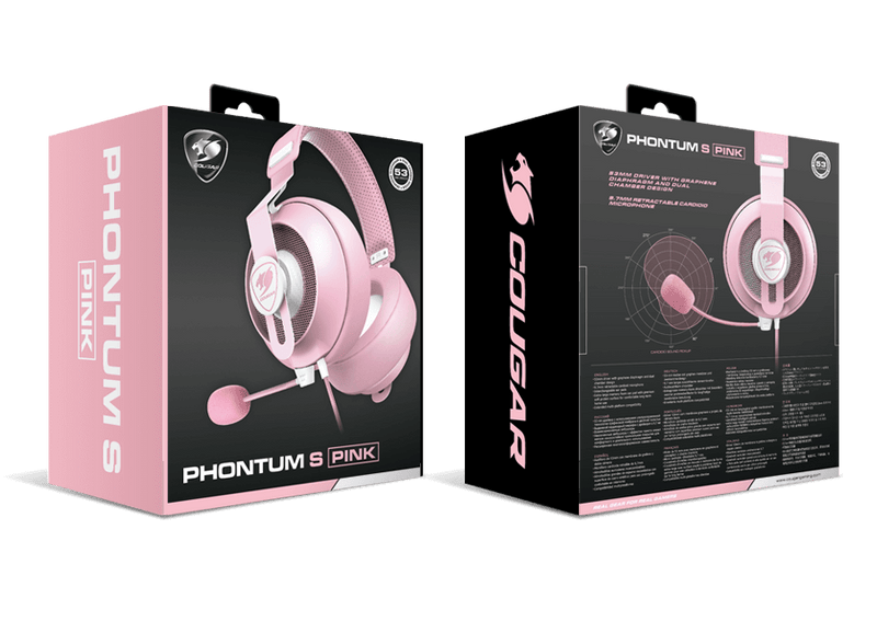 Cougar PHONTUM-S-PINK Headset 電競遊戲耳機麥克風 (粉紅色)