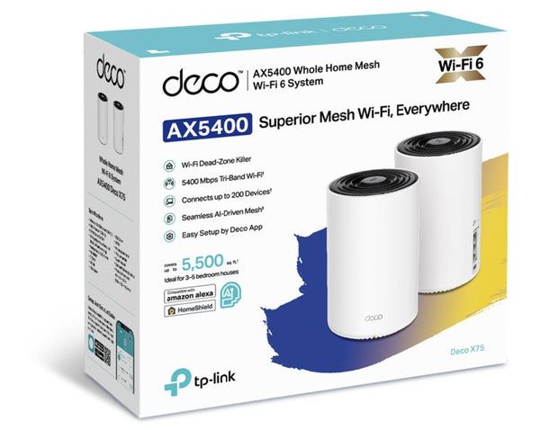 TP-Link Deco X75 (2-pack) AX5400 Tri-Band Mesh Wi-Fi 6 System