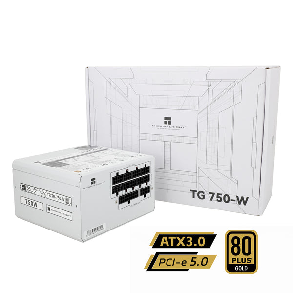 Thermalright 750W TG750 White White PCIE 5.0 ATX 3.0 80Plus Gold Full Modular Power Supply (TR-TG750-W)
