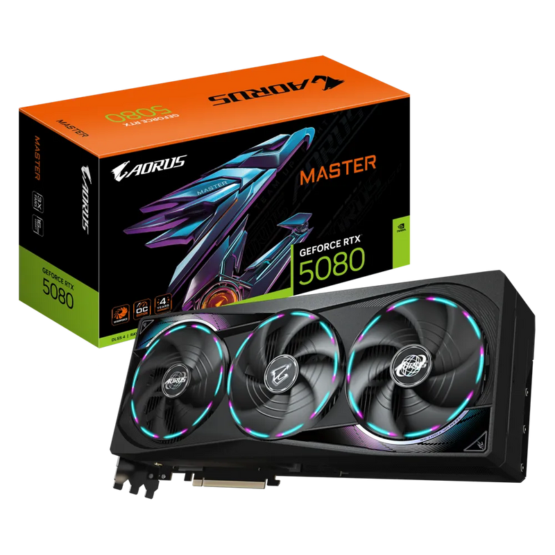 GIGABYTE GeForce RTX 5080 AORUS MASTER 16GB GDDR7 GV-N5080AORUS M-16GD