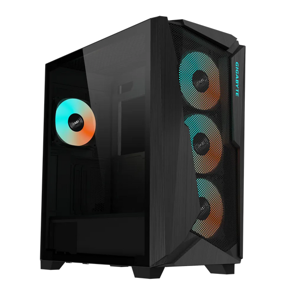 GIGABYTE Gaming C301 Glass V2 ARGB Black Black ATX Case GB-C301G V2 