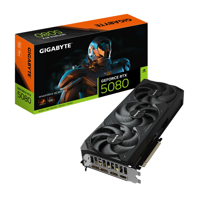 GIGABYTE GeForce RTX 5080 WINDFORCE OC 16GB GDDR7 GV-N5080WF3OC-16GD