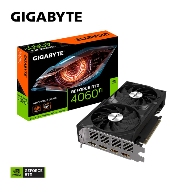 GIGABYTE GeForce RTX 4060 Ti WINDFORCE OC 8GB GDDR6 GV-N406TWF2OC-8GD 