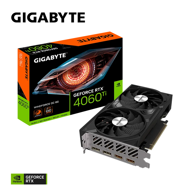 GIGABYTE GeForce RTX 4060 Ti WINDFORCE OC 8GB GDDR6 (GV-N406TWF2OC-8GD)
