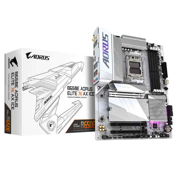 [最新產品] GIGABYTE B650E AORUS ELITE X AX ICE DDR5,Socket AM5 ATX Motherboard 白色主機板