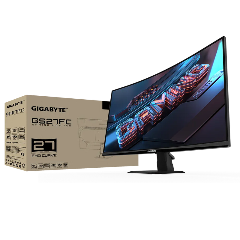 Gigabyte 27" GS27FC 180Hz FHD VA (16:9) 曲面電競顯示器