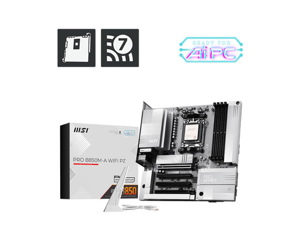 MSI PRO B850M-A WIFI PZ DDR5,Socket AM5 mATX Motherboard 背插式主機板 (MB-RB85MAZ)