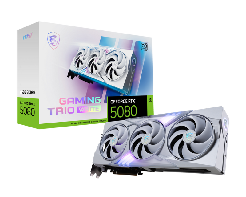 MSI GeForce RTX 5080 GAMING TRIO OC WHITE 白色 16GB GDDR7 (DI-N5080M1)