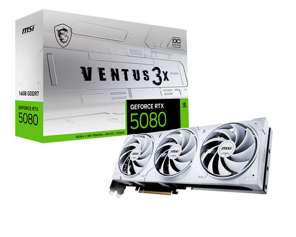 MSI GeForce RTX 5080 VENTUS 3X OC WHITE 白色 16GB GDDR7 (DI-N5080W1)