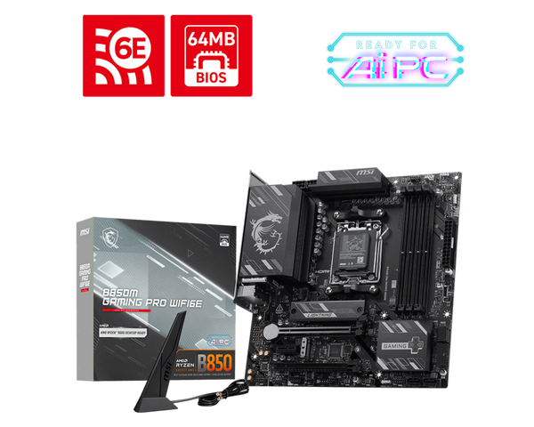 MSI B850M GAMING PRO WIFI6E DDR5,Socket AM5 mATX Motherboard (MB-RB85MPE)