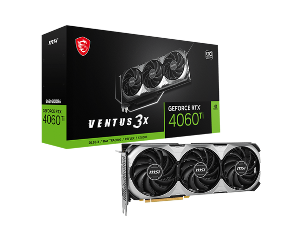 MSI GeForce RTX 4060 Ti VENTUS 3X OC 8GB GDDR6 (DI-N406TU8) 