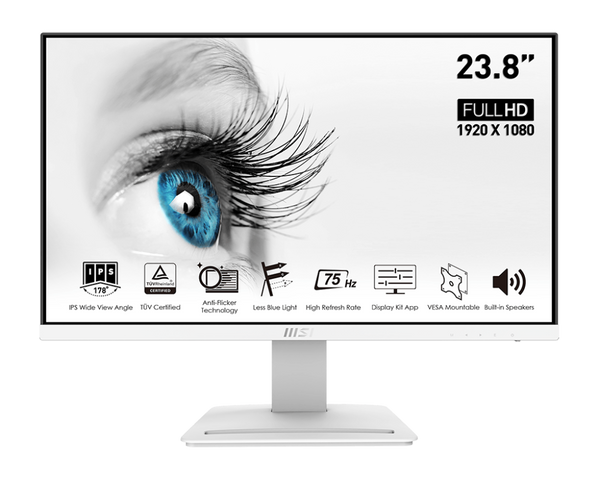 MSI 23.8" PRO MP243XW 100Hz FHD IPS (16:9) Monitor (White) 