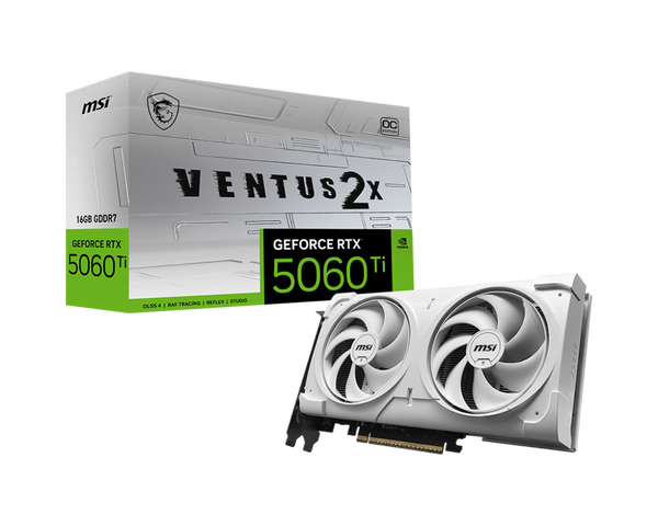 MSI GeForce RTX 5060 Ti VENTUS 2X OC White PLUS 16GB GDDR7 (DI-N506TT1)