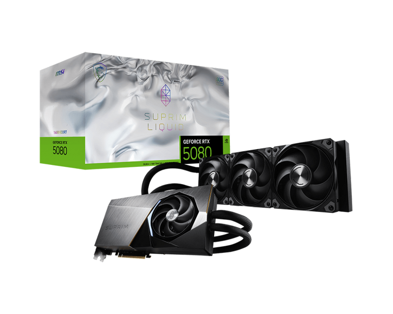 MSI GeForce RTX 5080 SUPRIM LIQUID SOC 16GB GDDR7 (DI-N5080Q1)