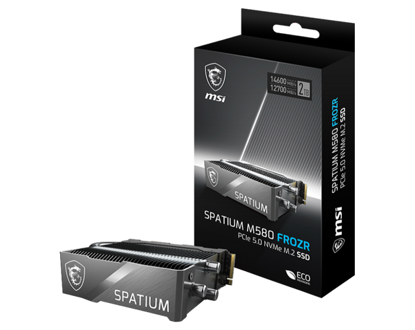 MSI 2TB SPATIUM M580 w/Heatsink PCIe 5.0 NVMe M.2 FROZR SSD HD-M5802TF 