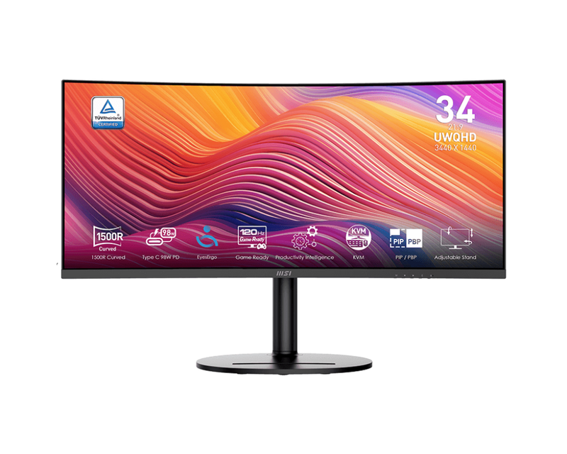 MSI 34" Modern MD342CQP 120Hz UWQHD 3440x1440 (21:9) VA 曲面顯示器 MO-MD34CQP