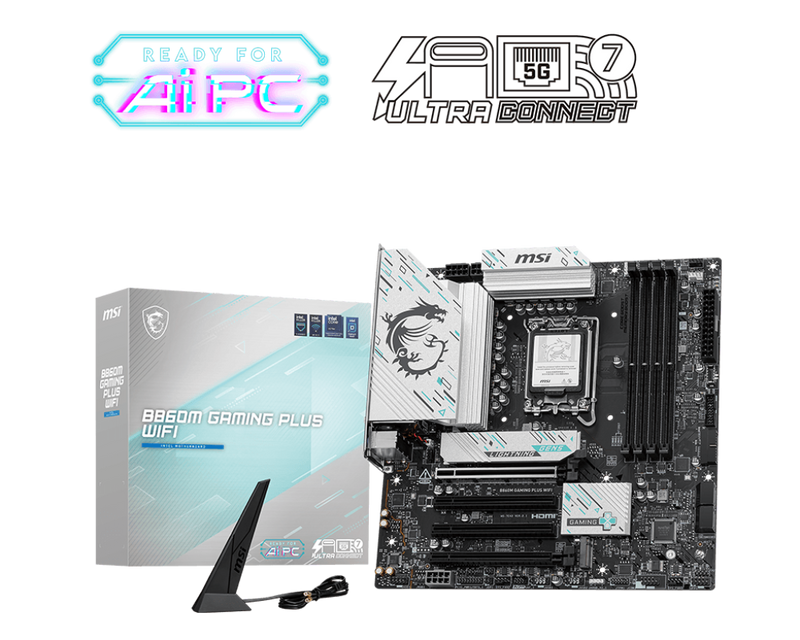MSI B860M GAMING PLUS WIFI DDR5,LGA 1851 mATX Motherboard (MB-MB86MG+)