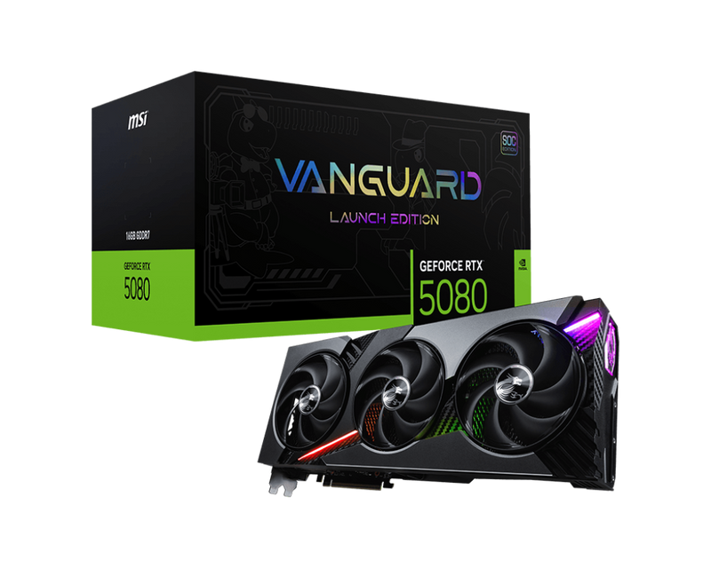 MSI GeForce RTX 5080 VANGUARD SOC LAUNCH EDITION 16GB GDDR7 (DI-N5080V1)