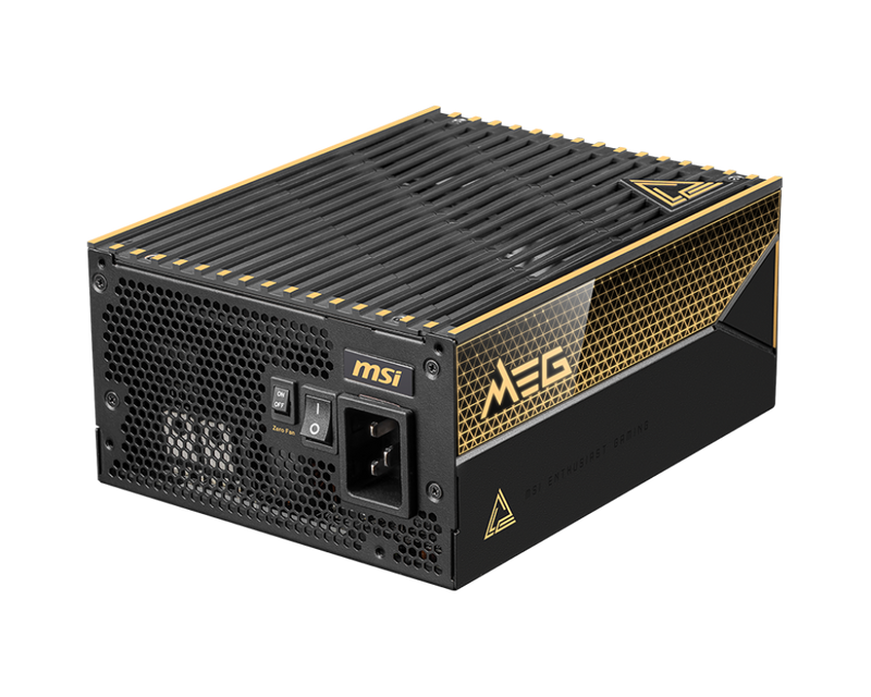 MSI 1600W MEG Ai1600P PCIE5 ATX 3.0 80Plus Titanium Full Modular Power Supply (PS-MEA16T5)