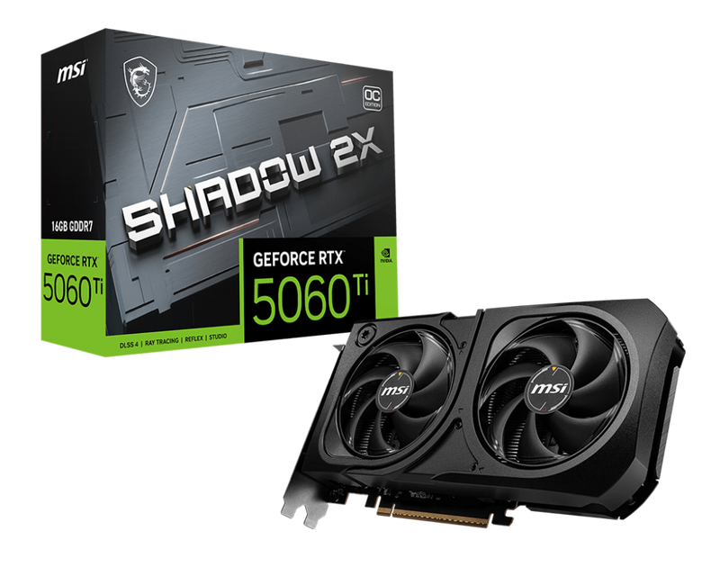 MSI GeForce RTX 5060 Ti SHADOW 2X OC PLUS 16GB GDDR7 (DI-N506TC1)