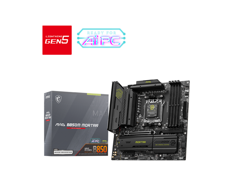 MSI MAG B850M MORTAR DDR5,Socket AM5 mATX Motherboard (MB-RB85MM)