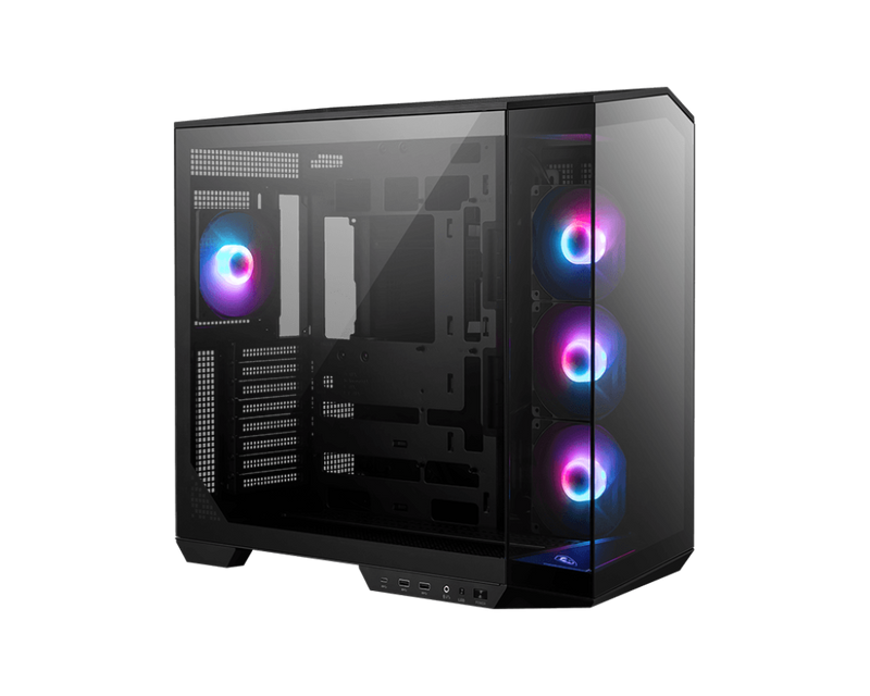 MSI MAG PANO 100R PZ Mid-Tower EATX Gaming Case supports back-plugged motherboard (CA-MPZ100R) 
