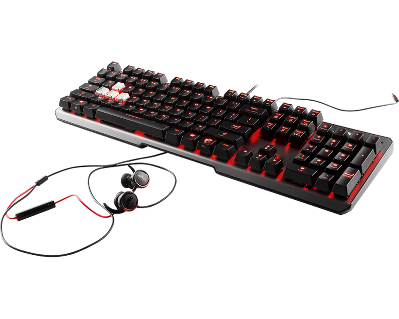 【熱賣中】MSI VIGOR GK60 CHERRY青軸紅色背光機械式鍵盤 (KB-MGK6CT)