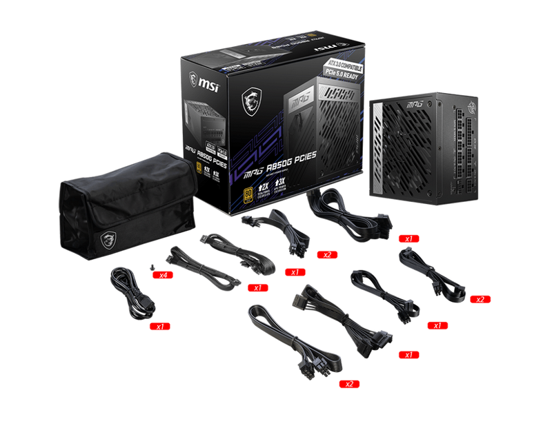 MSI 850W MPG A850G PCIE5 ATX 3.0 80Plus Gold Full Modular MSI 850W MPG A850G PCIE5 ATX 3.0 80Plus Gold Full Modular