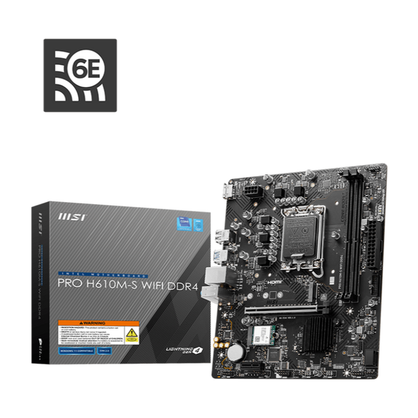 MSI PRO H610M-S WIFI DDR4,LGA 1700 mATX Motherboard (MB-MH61SW4)