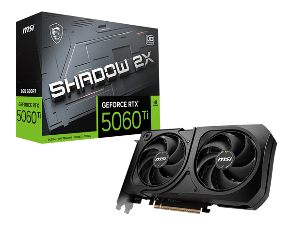 MSI GeForce RTX 5060 Ti SHADOW 2X OC PLUS 8GB GDDR7 (DI-N506TC8)