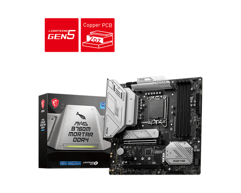 MSI MAG B760M MORTAR DDR4,LGA 1700 mATX Motherboard
