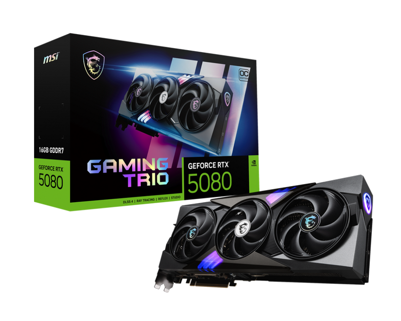 MSI GeForce RTX 5080 GAMING TRIO OC 16GB GDDR7 (DI-N5080L1)