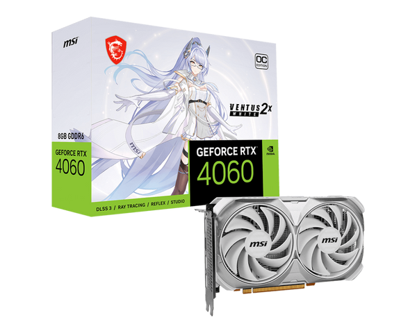 MSI RTX 4060 VENTUS 2X WHITE OC 8GB GDDR6 (DI-N4060W8)