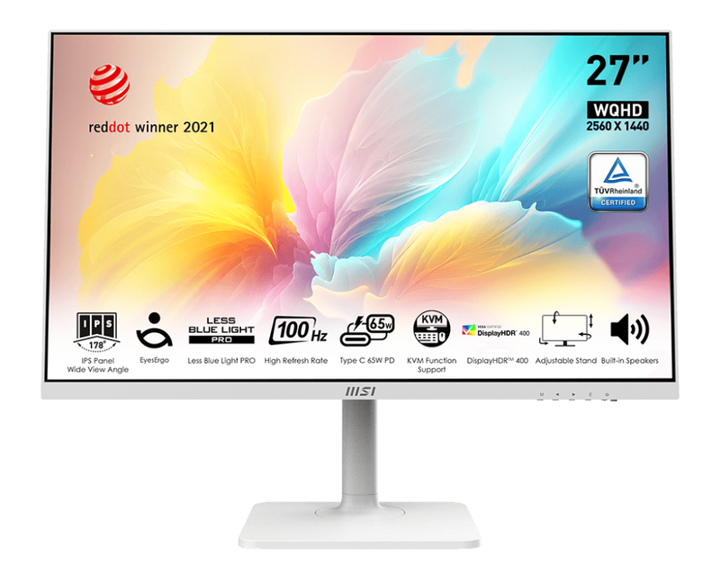 MSI 27" Modern MD272QXPW 100Hz 2K QHD IPS (16:9) 顯示器 (白色)