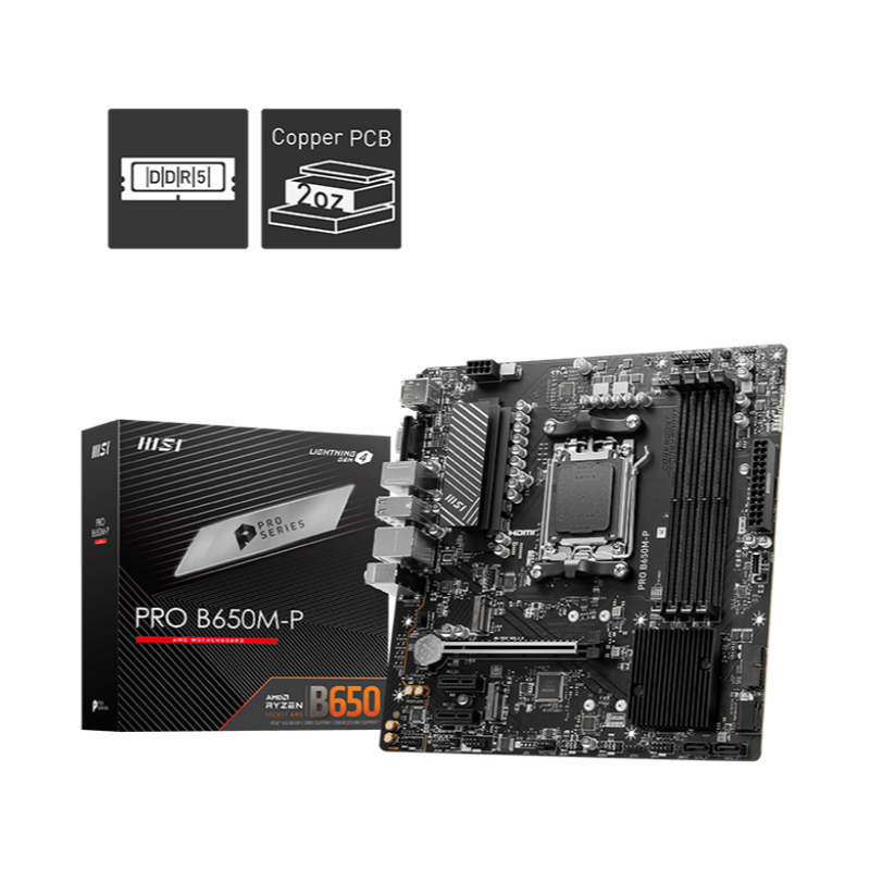 MSI PRO B650M-P DDR5,Socket AM5 mATX Motherboard
