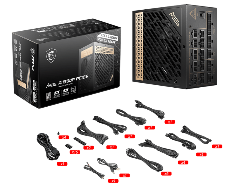 MSI 1300W MEG Ai1300P PCIE5 ATX 3.0 80Plus Platinum Full MSI 1300W MEG Ai1300P PCIE5 ATX 3.0 80Plus Platinum Full