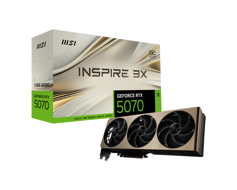MSI GeForce Series RTX 5070 INSPIRE 3X OC 12GB GDDR7 (DI-N5070I1)