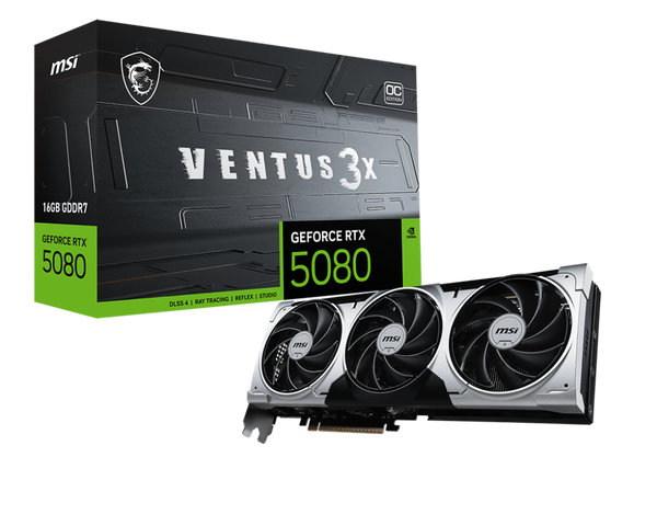 (少量現貨) MSI GeForce RTX 5080 VENTUS 3X OC PLUS 16GB GDDR7 (DI-N5080U1)