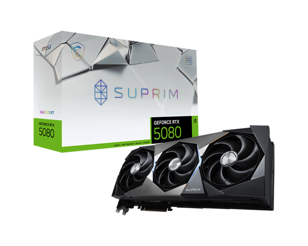 (預訂) MSI GeForce RTX 5080 SUPRIM SOC 16GB GDDR7 (DI-N5080Z1)
