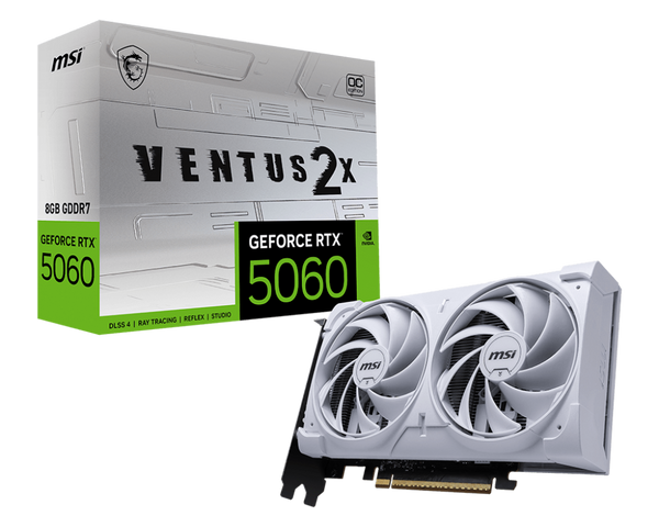 MSI GeForce Series RTX 5060 VENTUS 2X OC White  8GB GDDR7 (DI-N5060W8)